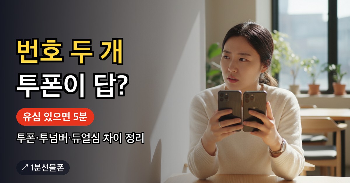 번호 두개 쓰는법 투폰 투넘버 듀얼심 비교 이미지