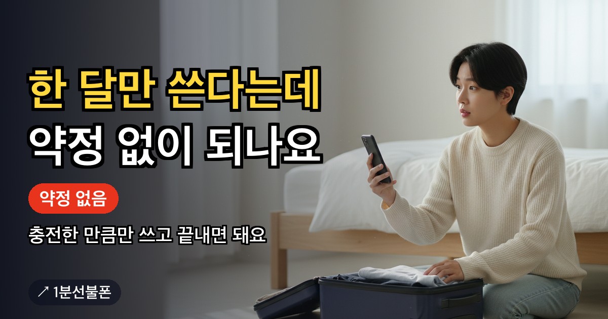 선불폰 한달만 쓰는 방법을 확인하는 여성