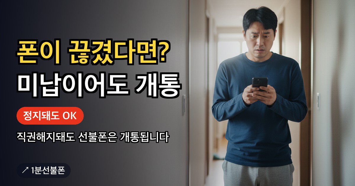 핸드폰 미납 정지 시 쓸 수 있는 선불폰 확인 화면